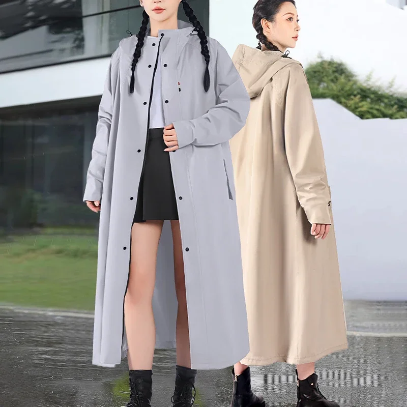 

Unisex Motorcycle Raincoat Hooded Full Body Cycling Poncho Windproof Waterproof