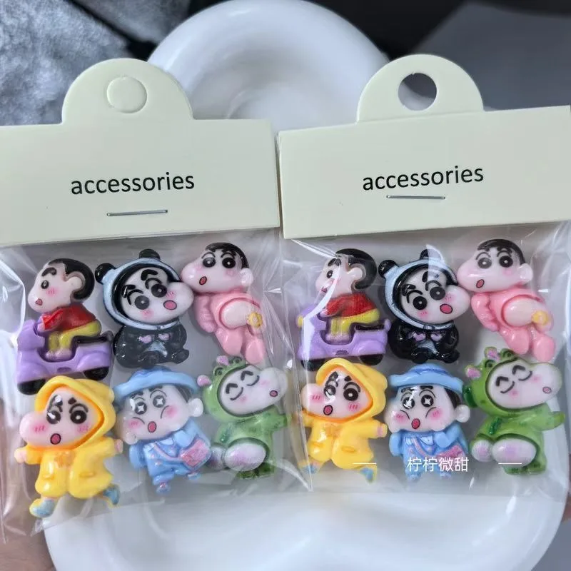 6PCS Cartoon Cute Crooked Head Crayon Shin-chan Stickers Car Fan Cell Phone Case Computer Decoration Stickers Wholesale