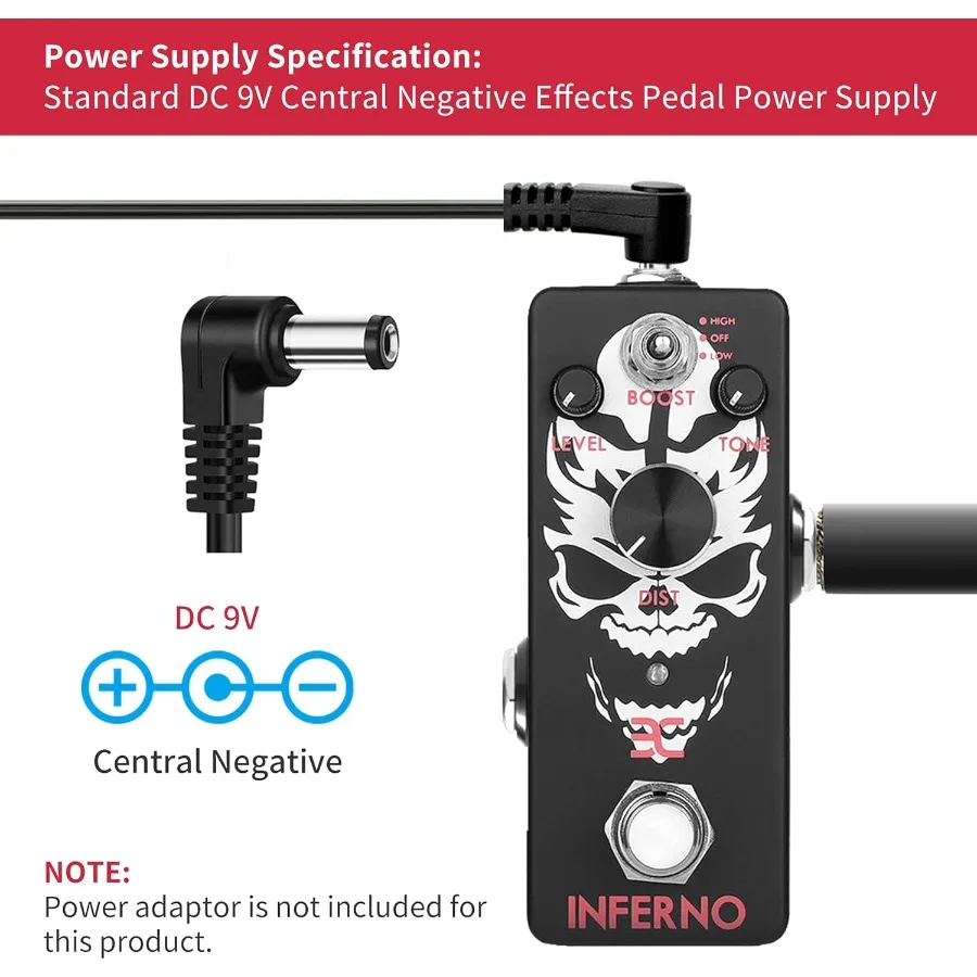 EX جحيم الموت المعادن تشويه الغيتار دواسة HighGain تأثيرات الغيتار الكهربائي دواسة صغيرة مع 3 وضع دفعة التبديل صحيح الالتفافية