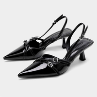 2025 Summer New Pointed Simple Shallow Mouth Comfortable Women's Gladiator sandals Outwear Back Strap Women High Heeled Sandals