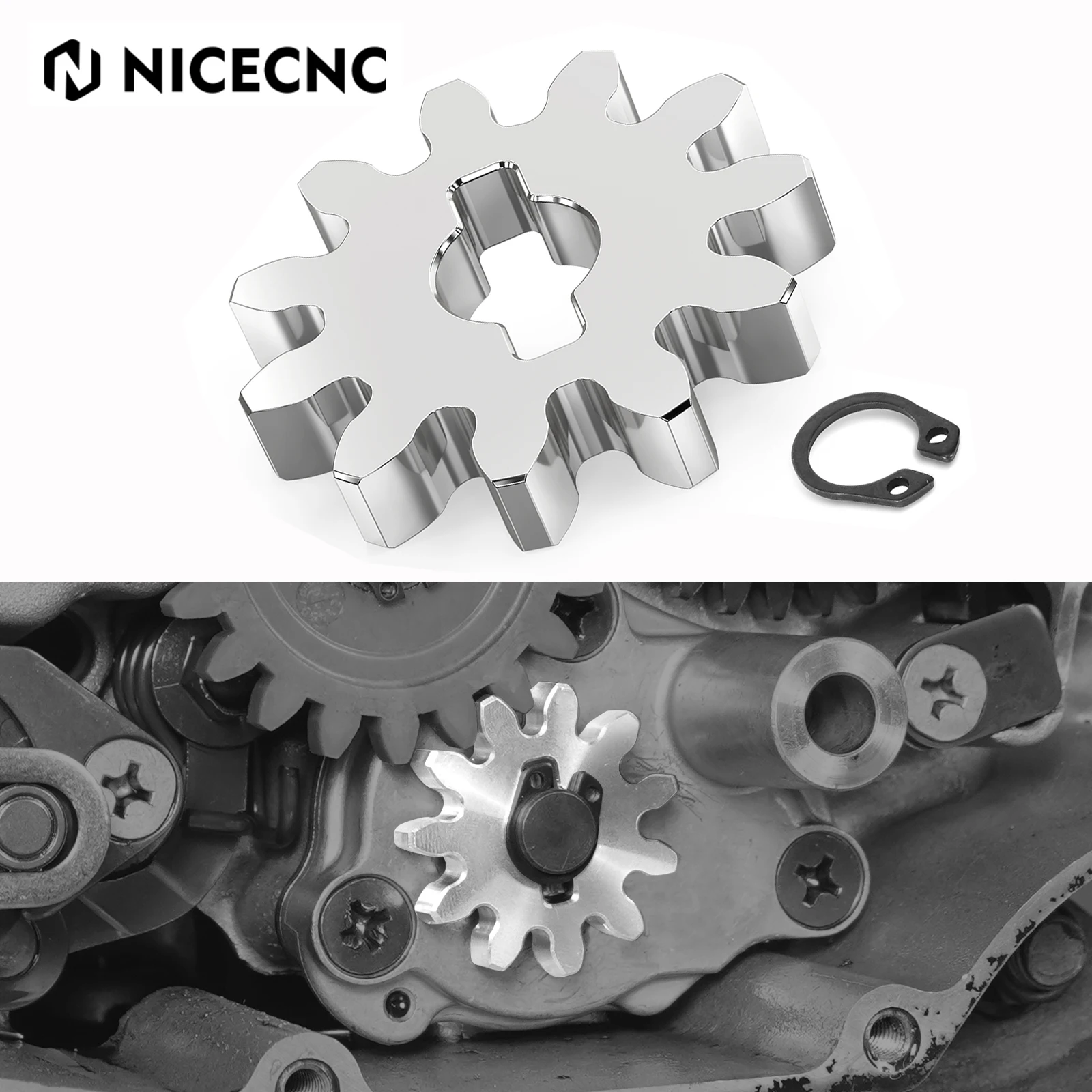 

For Suzuki DRZ400S DRZ400SM DRZ400E DRZ400 DRZ 400 E S SM 2000-2024 2023 2022 NICECNC Engine Oil Pump Gear 304 Stainless Steel