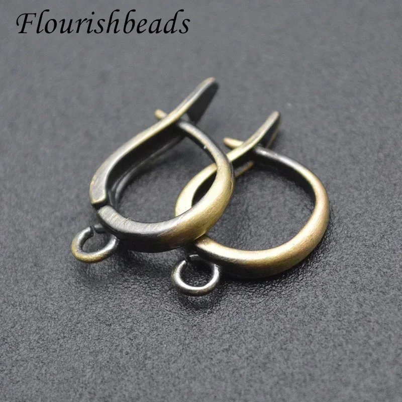 Antique Copper Bronze Metal Brass Round Shape Earrings Hooks Ear Wire Leverback Clasps Fashion Jewelry Making Supplies