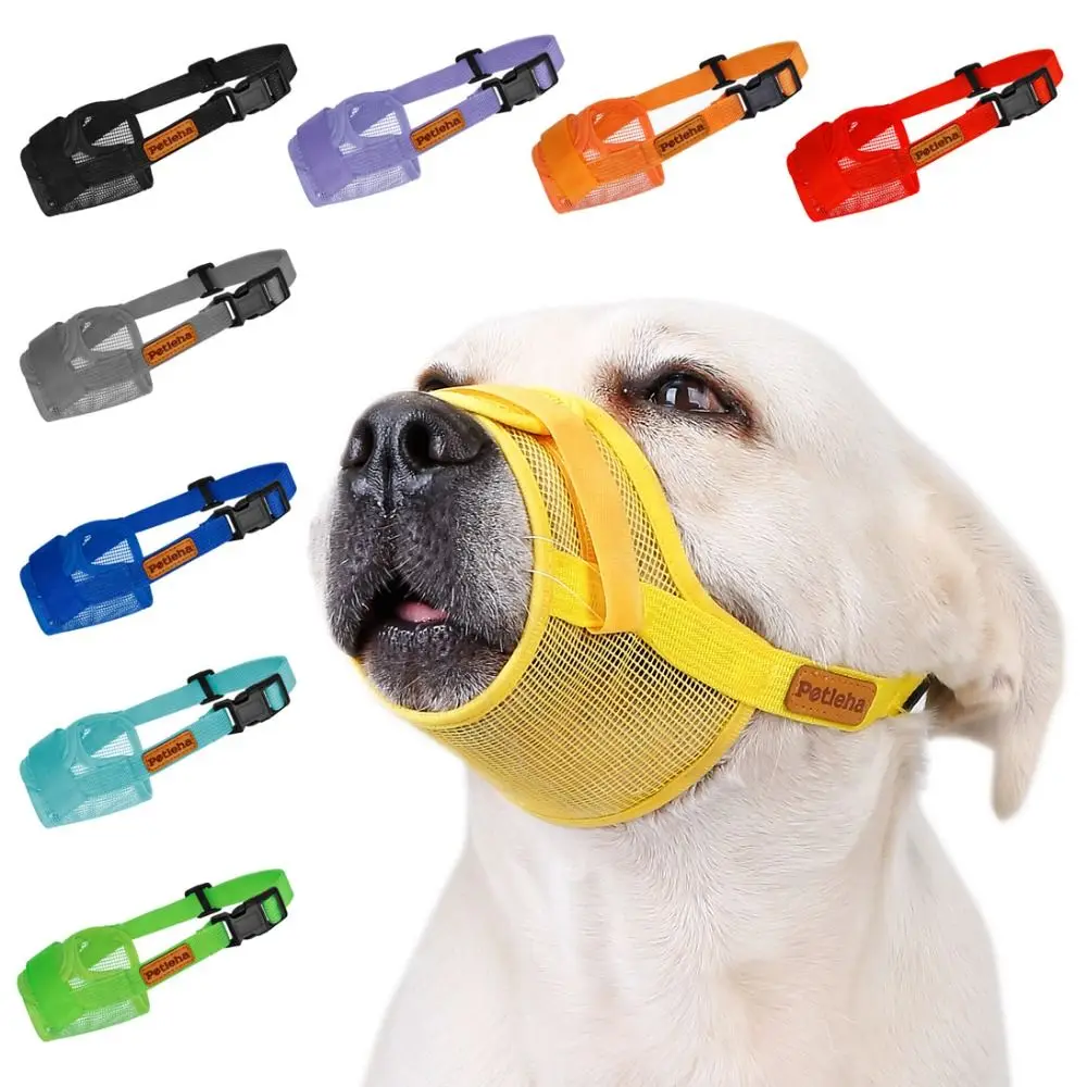 Pet Accessories Adjustable Anti Barking Dog Muzzle Breathable Mesh Pet Mouth Muzzles Soft Dog Mouth Cover Prevent Crowing