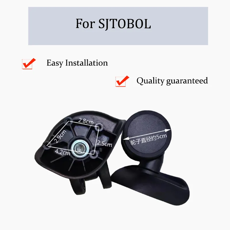 

For SJTOBOL T12B Mute Luggage Wheels 360° Swivel TPU Wear-Resistant Steel Bearing Universal Suitcase Repair Parts