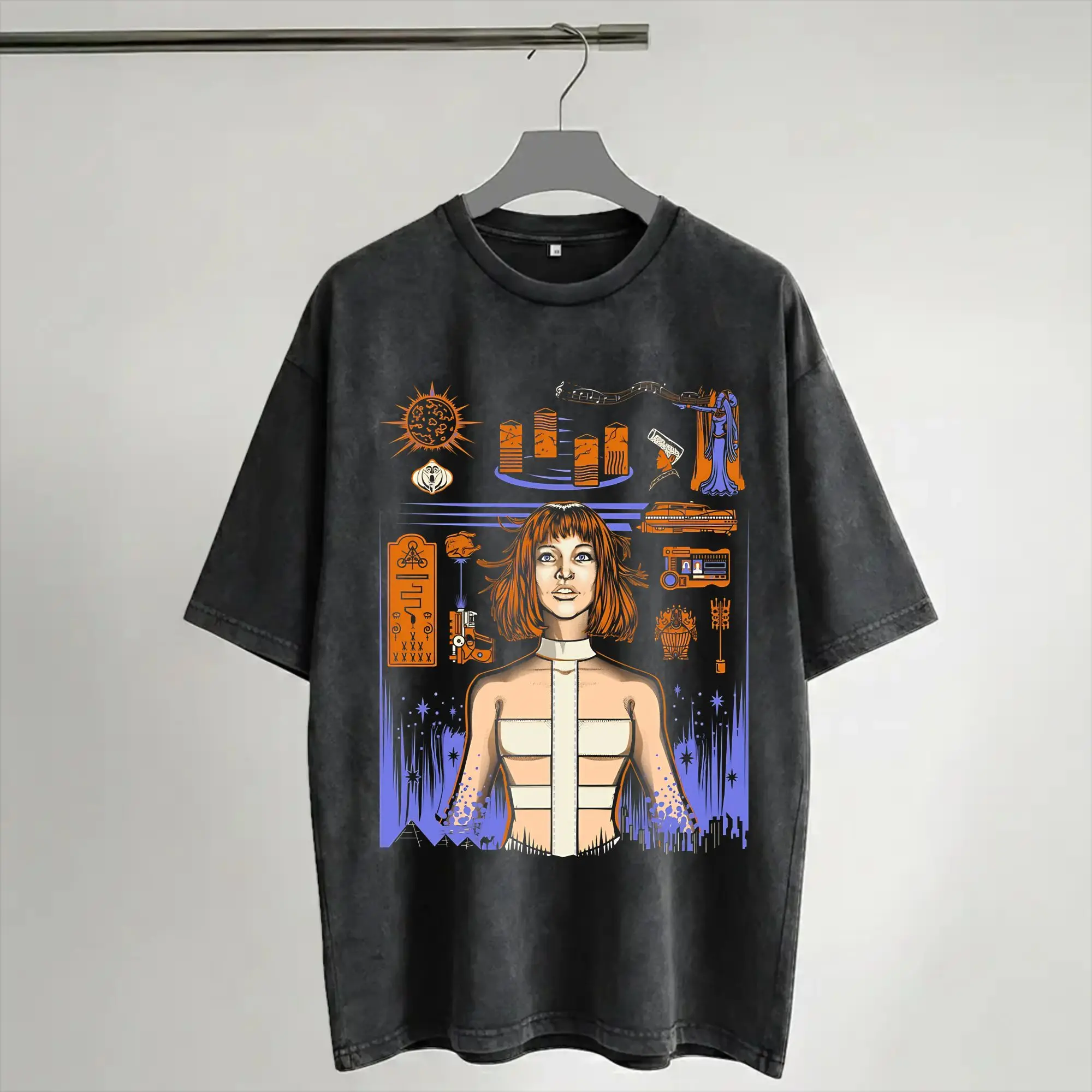 The Fifth Element T Shirt Hip Hop Washed 100% Cotton Oversize T-Shirts  Vintage for Men Women Streetwear Summer Tops Tees