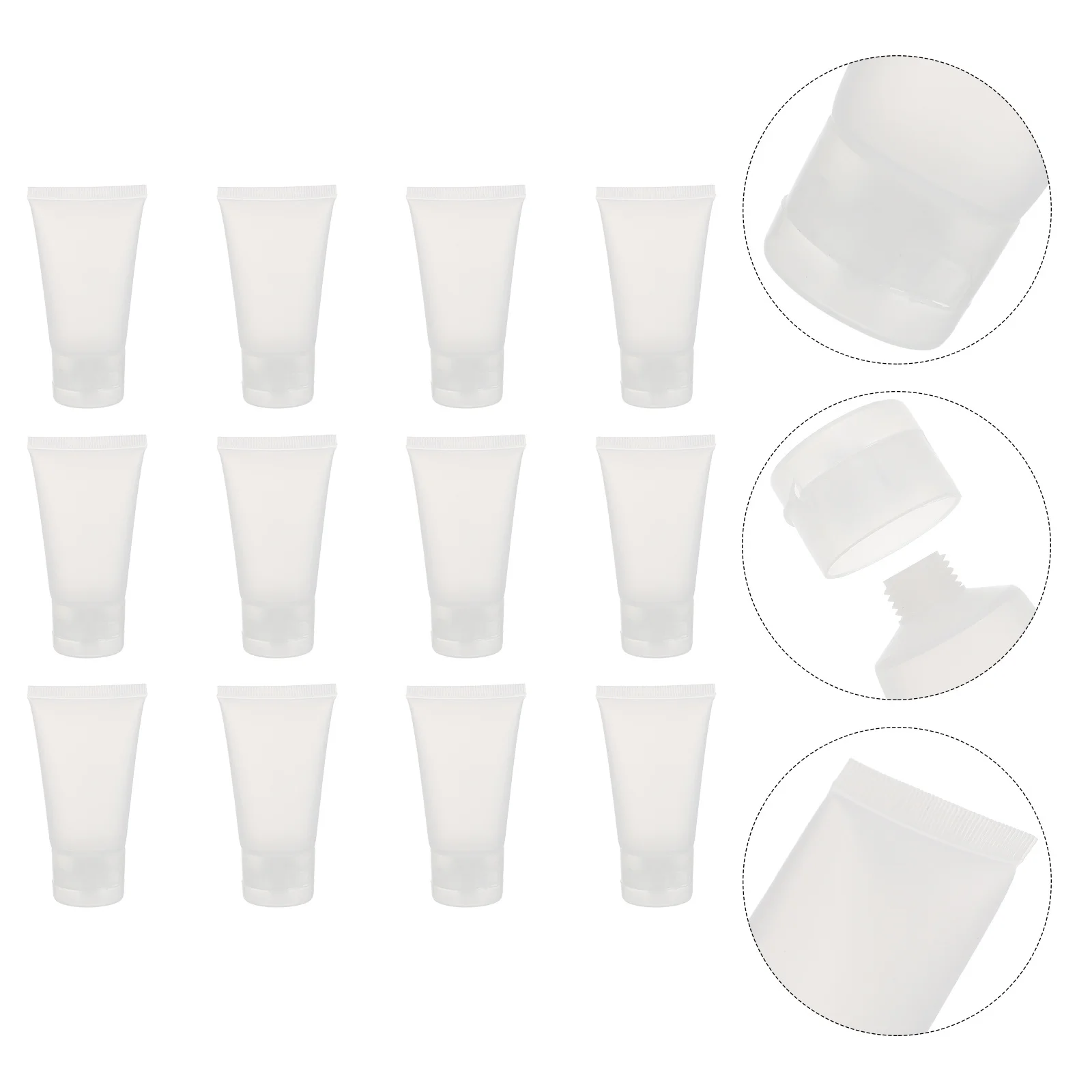 12Pcs Fine Workmanship Dispensers Squeezable Makeup Container Refillable Bottles for Travel Empty Squeeze Bottles