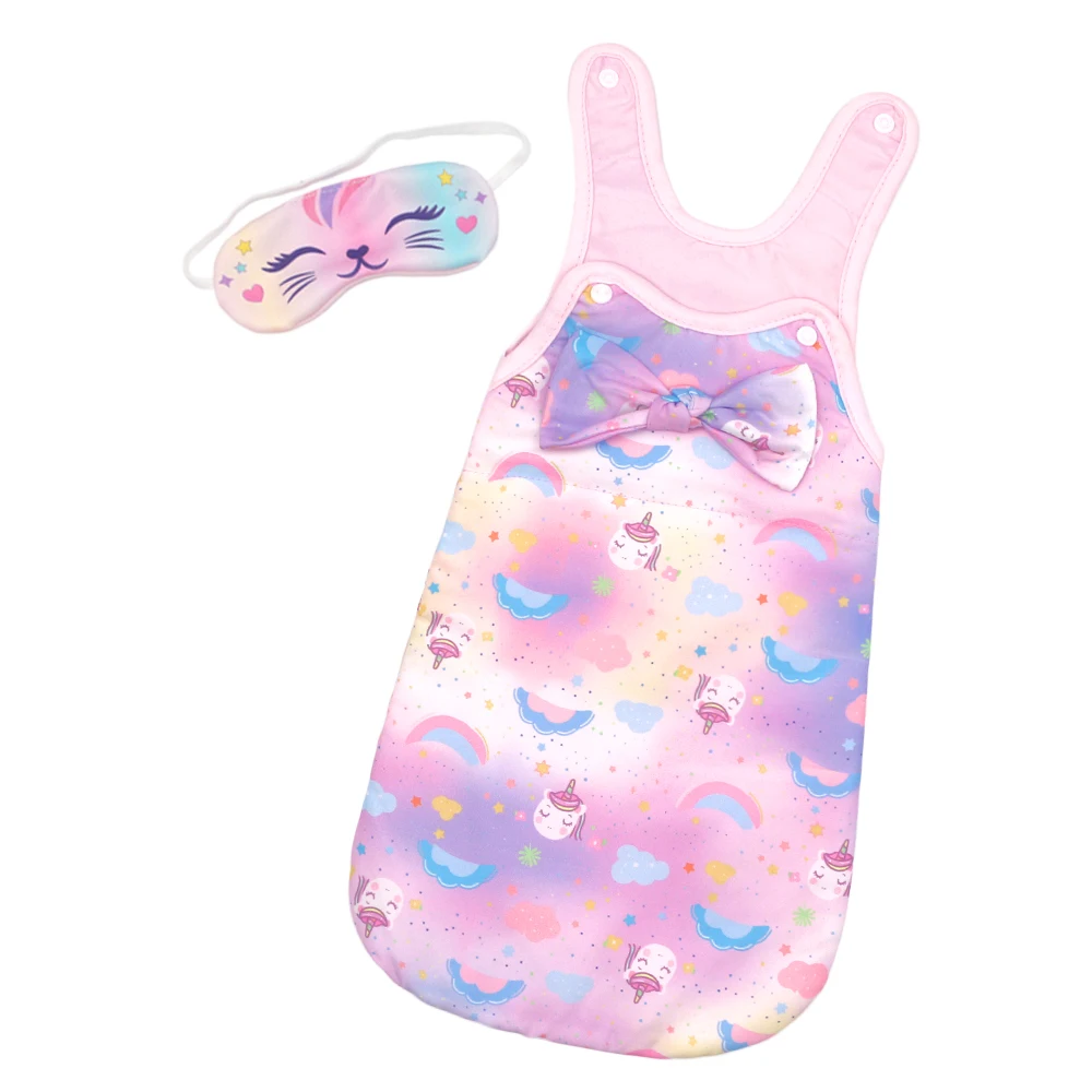 الألبكة دمية كيس النوم مع قناع عين مجموعة مناسبة للدمى بأحجام مختلفة 10-18 بوصة إكسسوارات دمي 43 سنتيمتر الوليد