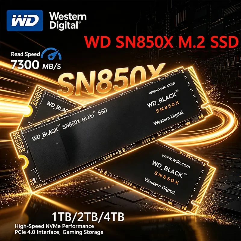 SSD Western Digital WD SN850X 1TB 2TB NVMe Gen4 PCIe M.2 2280 Drive Interno de Estado Sólido PCIe 4.0X4 para PS5 Desktop Laptop