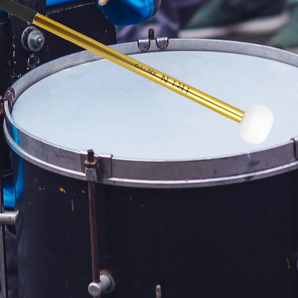 

2Pcs Ergonomic Aluminum Alloy Timpani Mallets with Felt Heads for Bass Drum Percussion Instruments Reliable Drum Stick Pair Set