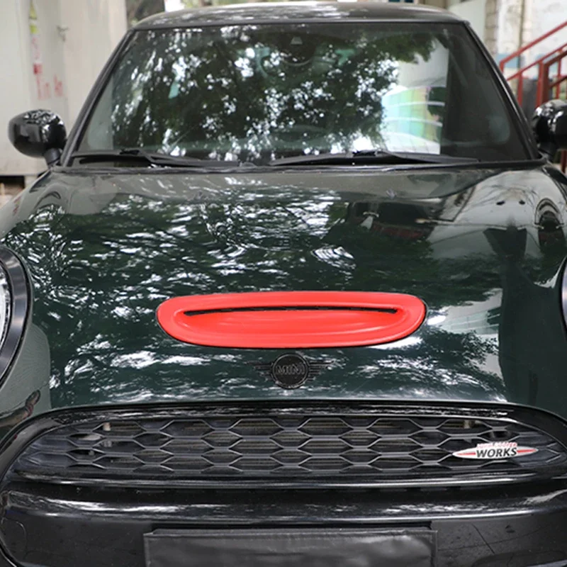 For Mini Cooper S JCW F54 F55 F56 F57 2014-UP Carbon Fiber Pattern Car Front Engine Hood Bonnet Vent Scoop Air Outlet Cover Trim