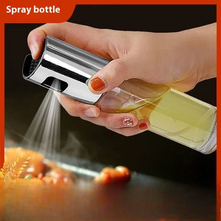 

100ml Glass Oil Spray Pot Household Press Fine Spray Oil Pot Kitchen Sauce Vinegar Seasoning Bottle Barbecue Oil Spray Bottle