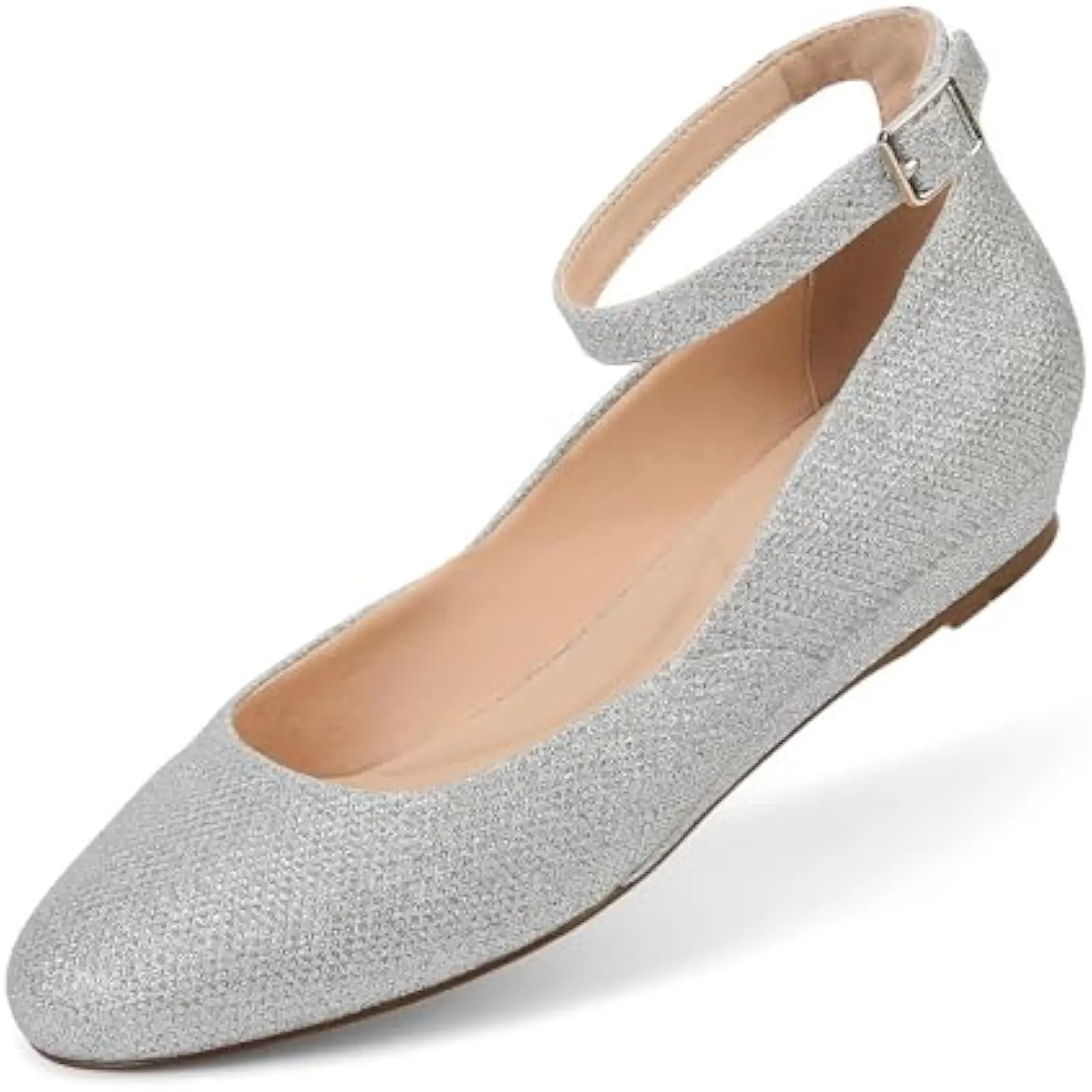 

Comfortable Ballet Flats for Women: Featuring a Pointed Toe, Low Wedge, and Ankle Strap – Perfect for Dressy Casual, Party, Busi