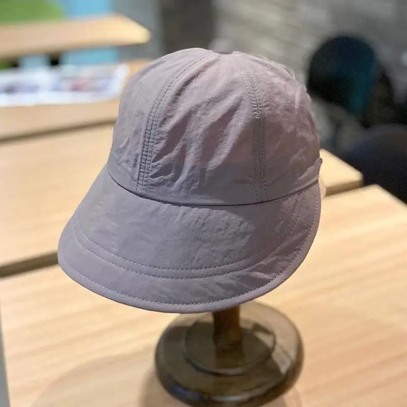 Women's Summer Thin Quick Dry Sun Protection Wide Brim Fishing Cap Fashionable Face Slimming Hat  Core Silk Material