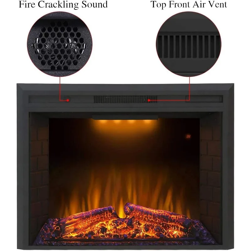 Valuxhome Electric Fireplace,40 Inches Fireplace Insert,Electric Heater with Overheating Protection,Fire Crackling Sound,Remote