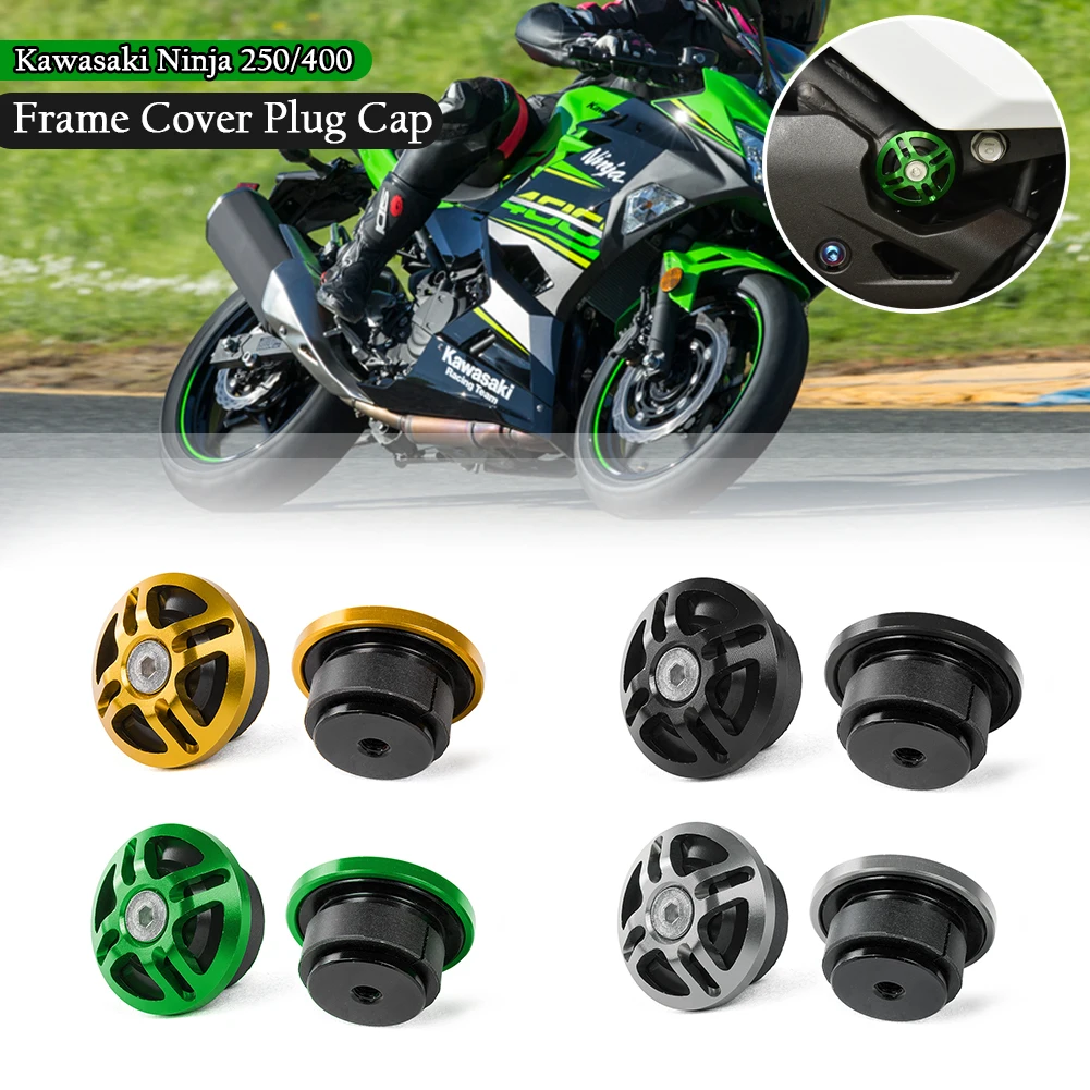 Frame Slider Hole Cover For Kawasaki Ninja 400 250 Z400 EX250 2018 2019 2021 2020 Bolt Plug Cap Spools Parking Stand Screws Part