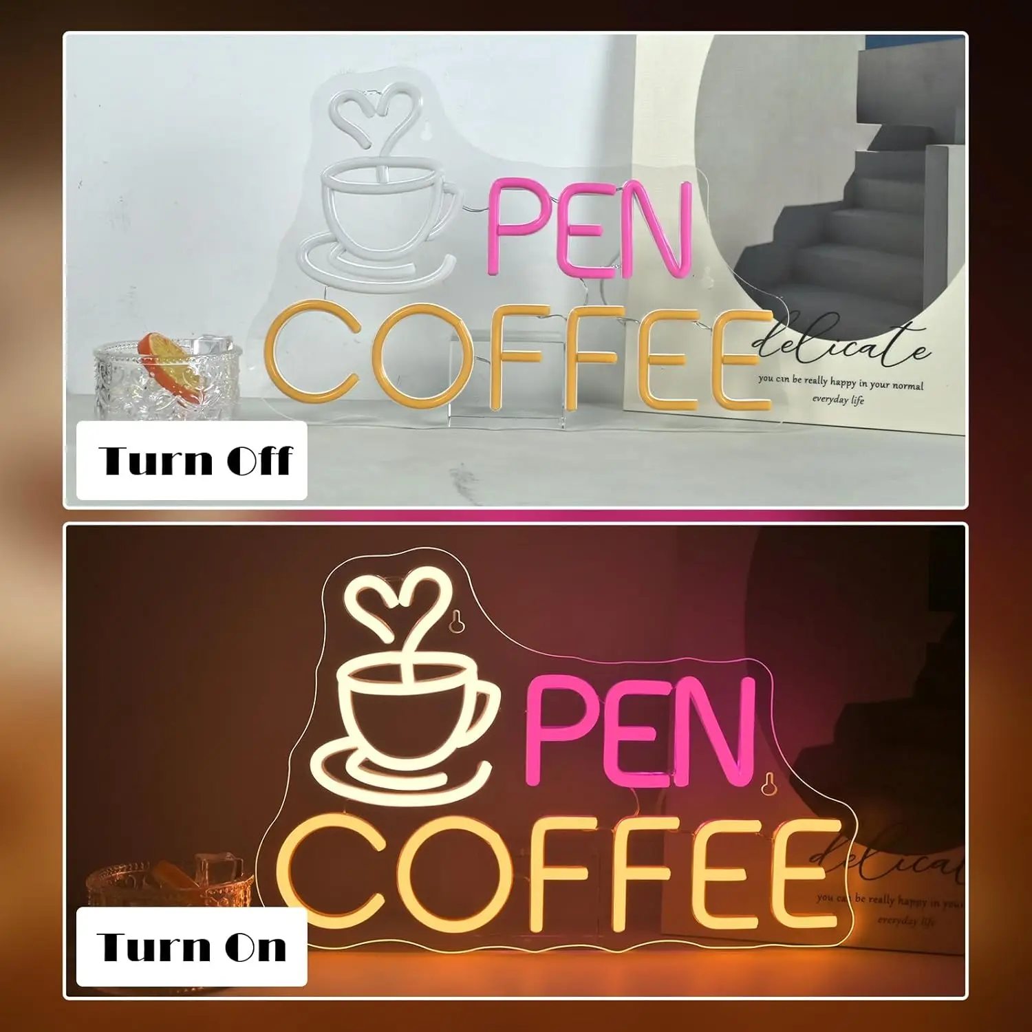 Open Coffee Neon Light Sign Cafe LED Neon Sign Business for Coffee Bar Shop Station Door Coffee Store Wall Decor Opening Gift