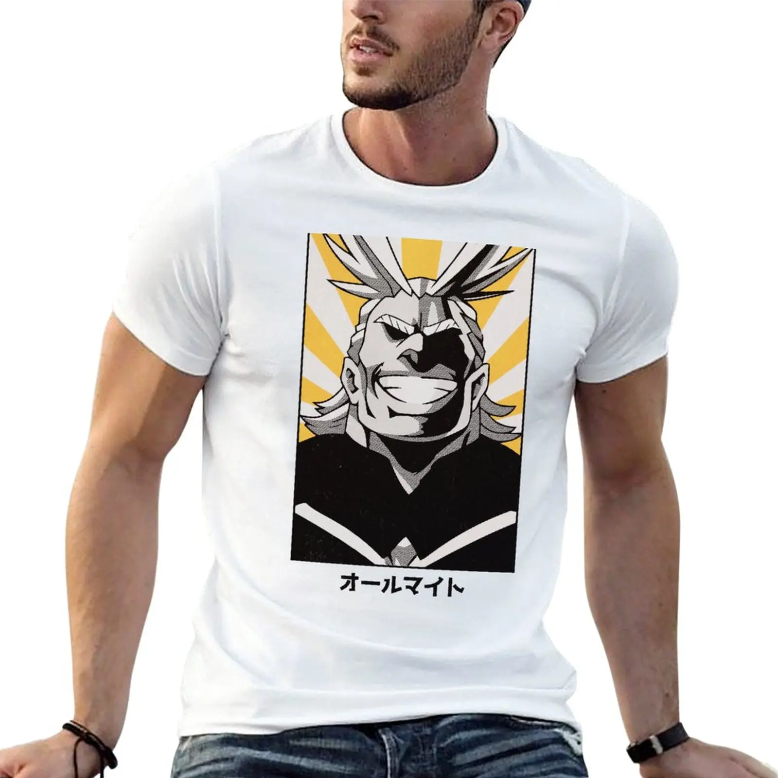 New 【?Ａｌｌ　Ｍｉｇｈｔ】オールマイト T-Shirt aesthetic clothes Short sleeve tee anime funny t shirts t shirts men