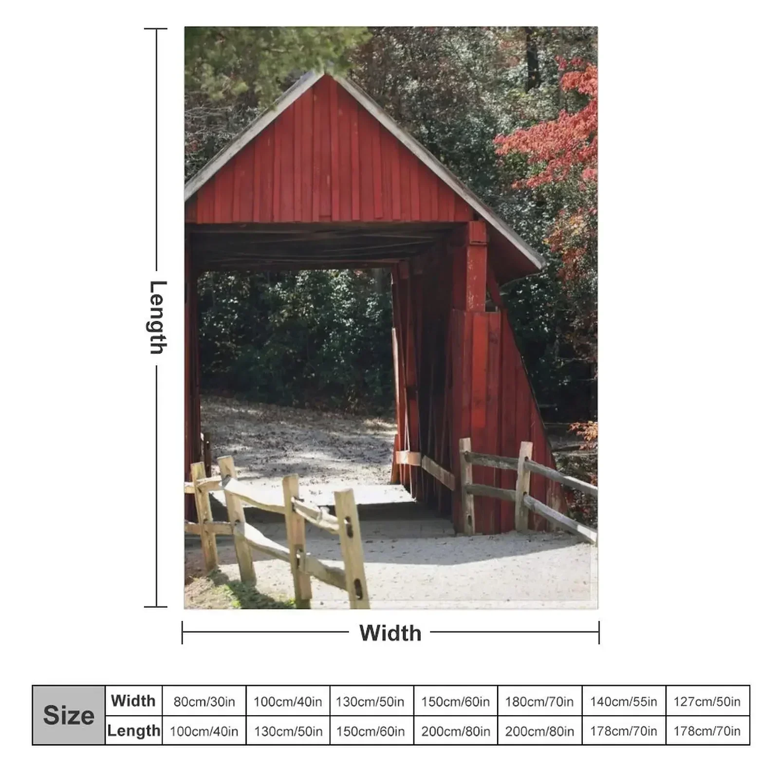 Campbell's Covered Bridge No 4 Throw Blanket Custom Thermal Comforter Soft Plush Plaid Blankets