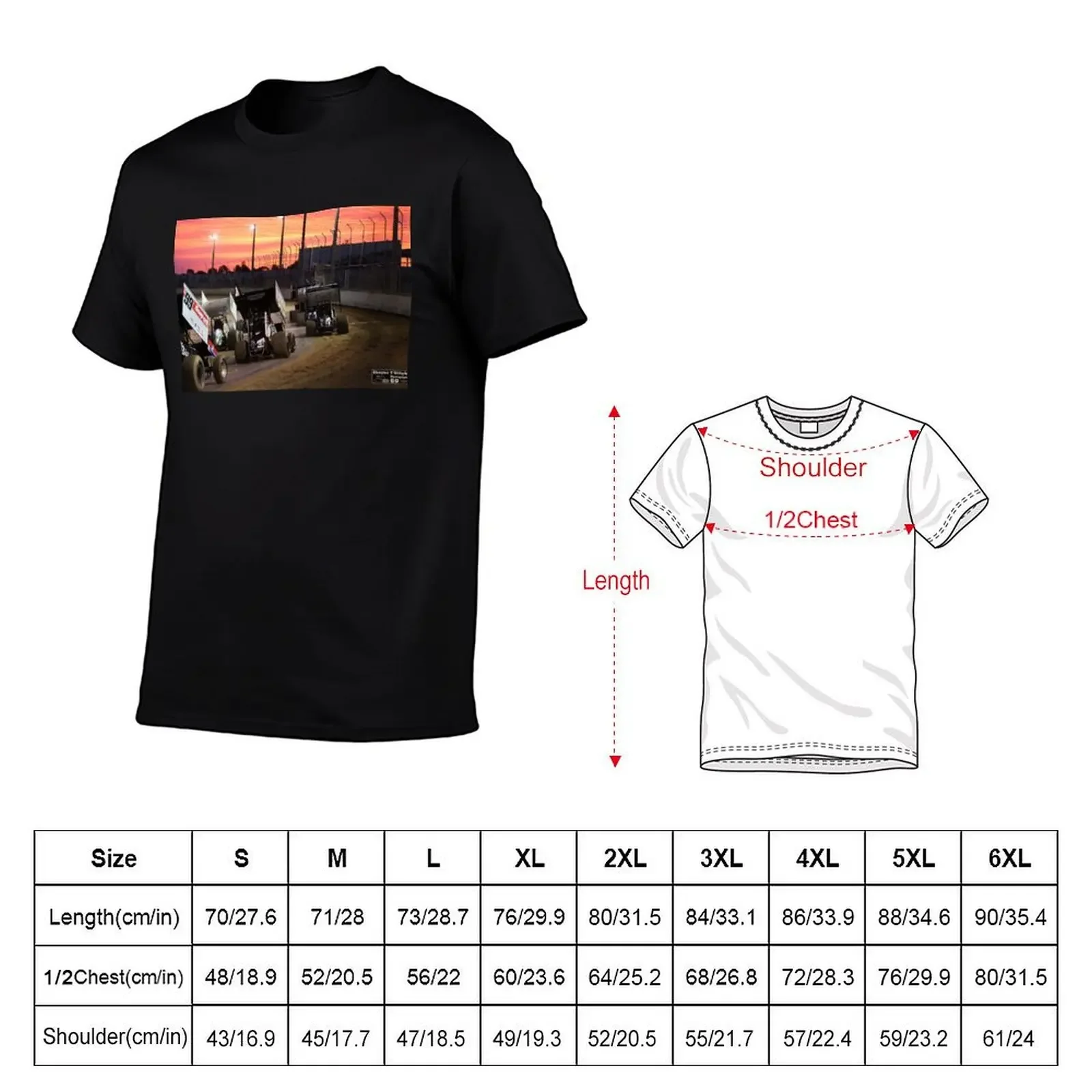 Sunset at the Speedway track. T-Shirt vintage anime shirt blacks anime clothes anime t shirts vintage t shirt men