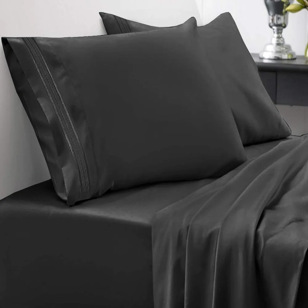 

- Breathable Luxury Bed Sheets with Full Elastic & Secure Corner Straps Built in - 1800 Supreme Collection Extra Soft Dee