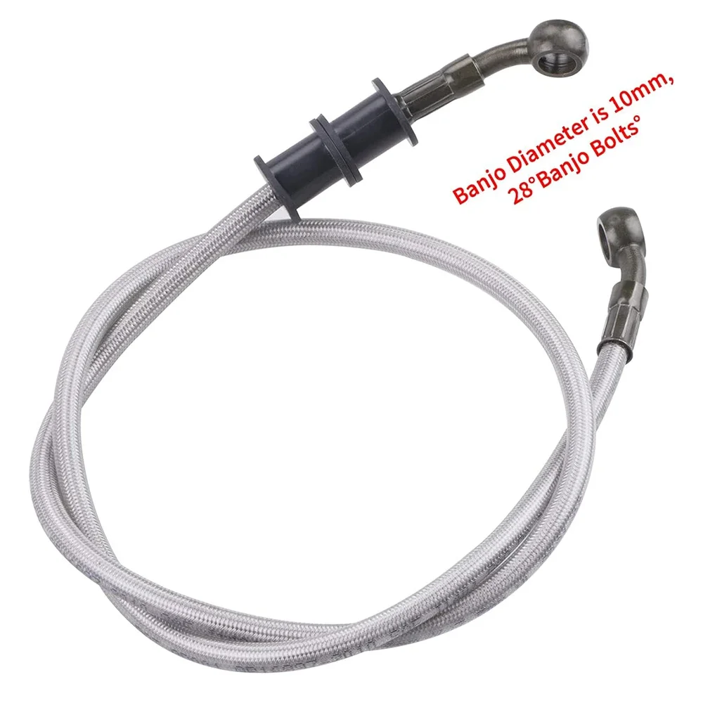 100mm~5000mm 28 degrees 10mm Banjo Braided oil Hose Motorcycle Braided Steel Brake Clutch Hose Pipe Flexible Brake Line for Bike
