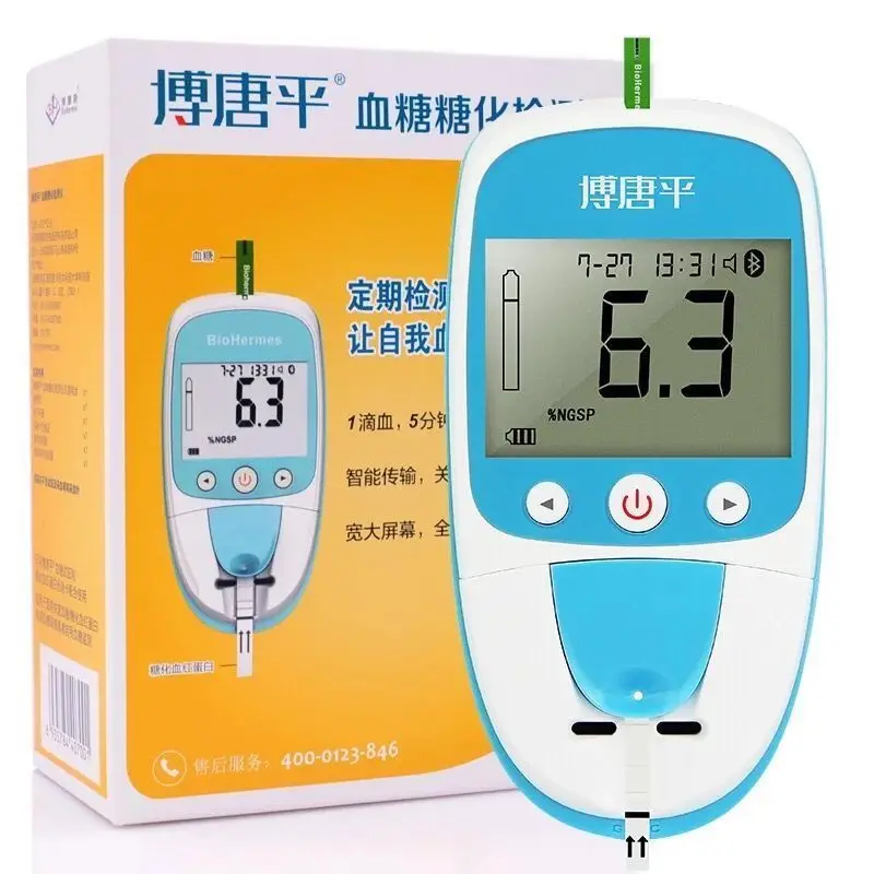 

Biohermes Rapit Test Pocket Портативная ручка Hba1c Анализатор Метр Оборудование для тестирования группы крови Тестовые полоски для глюкозы Тест на сахар