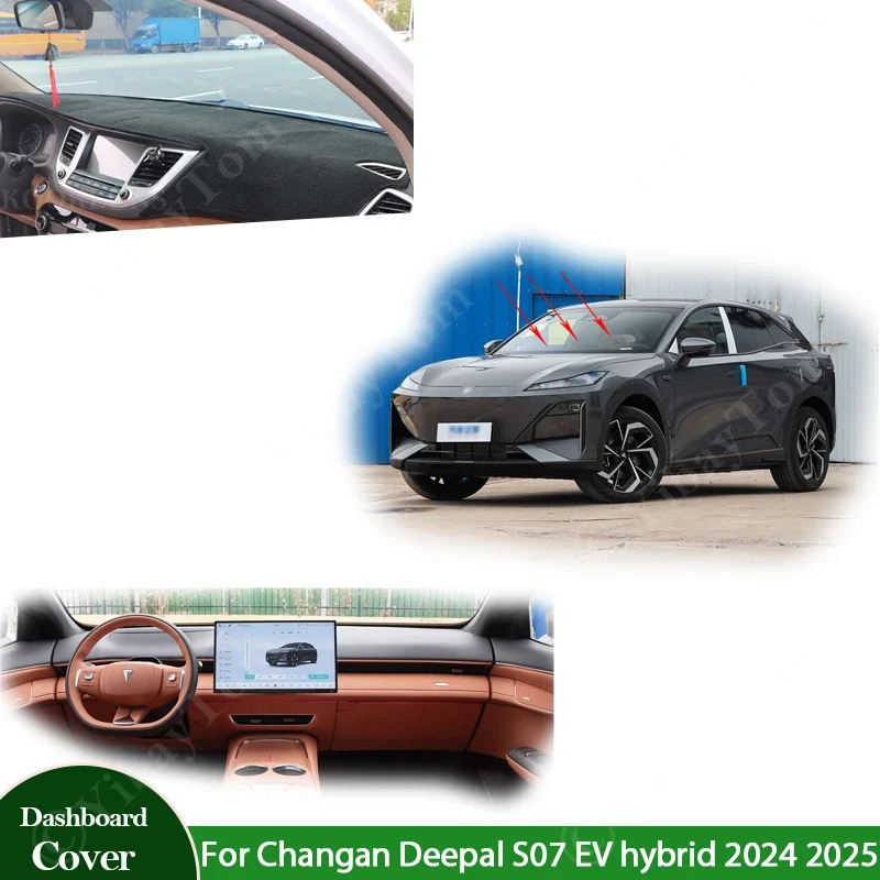 

Anti-UV Rug Car Mat Dashboard Cover Pad Sunshade Dashmat Carpet Protect For Changan Deepal S07 hybrid 2024 2025 EV Accessories
