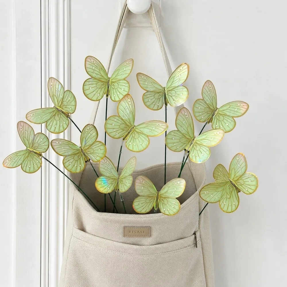 Colorful Butterfly Stakes Lifelike Plant Plug Simulation Butterfly Ornaments Dreamlike Multi-purpose