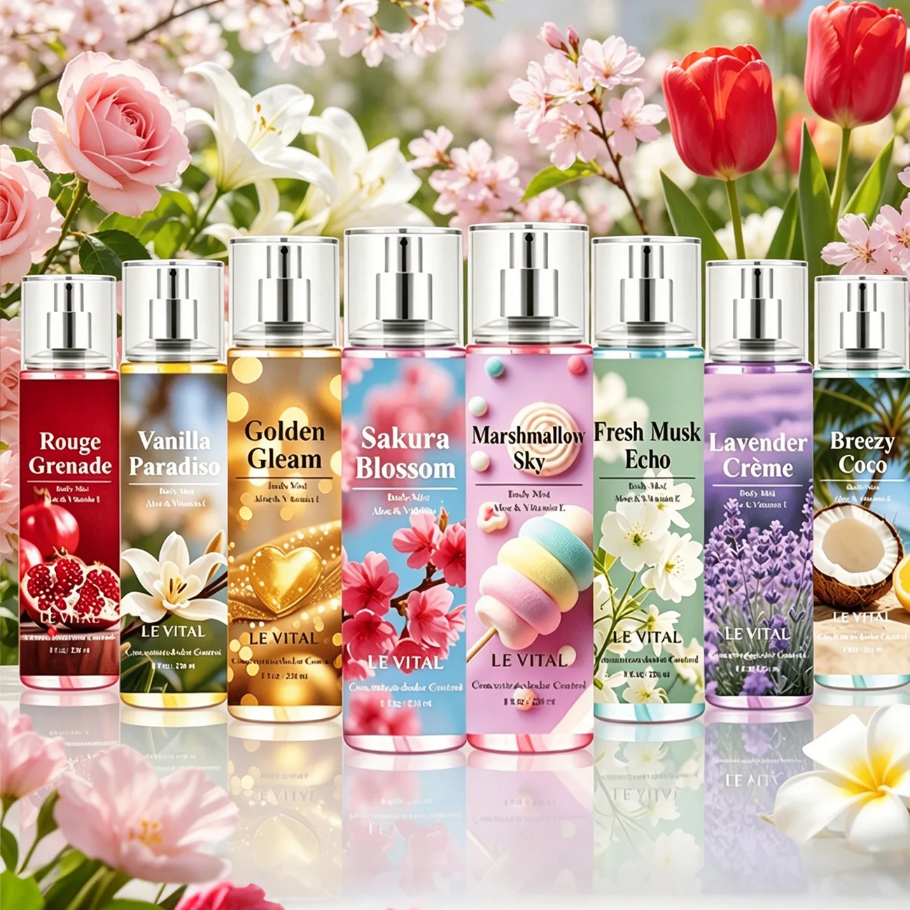 Perfume Fragrance Families - 8 verschillende bloemige parfumvariëteiten plus bodylotion.