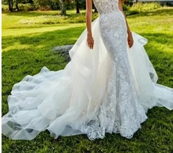 Sobrefalda desmontable de tul blanco, accesorios de novia, vestido extraíble