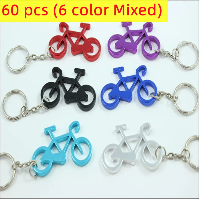 60 pcs Outdoor EDC Multi Bike Bicycle Keychain  Bottle Wine Beer Opener Tool Muilti Colors Keyring