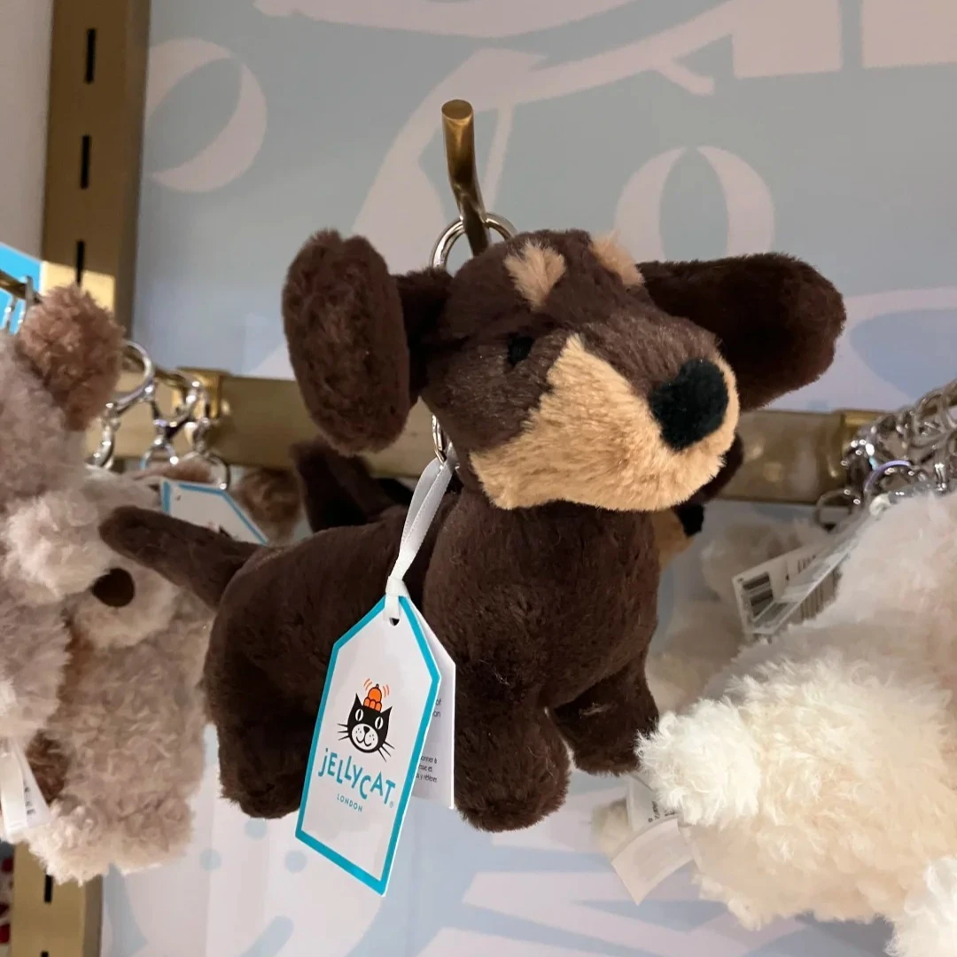 Llavero de peluche Kawaii Jellycat Otto Sausage Dog, colgante para bolso de Dachshund, juguete de peluche, regalo de cumpleaños