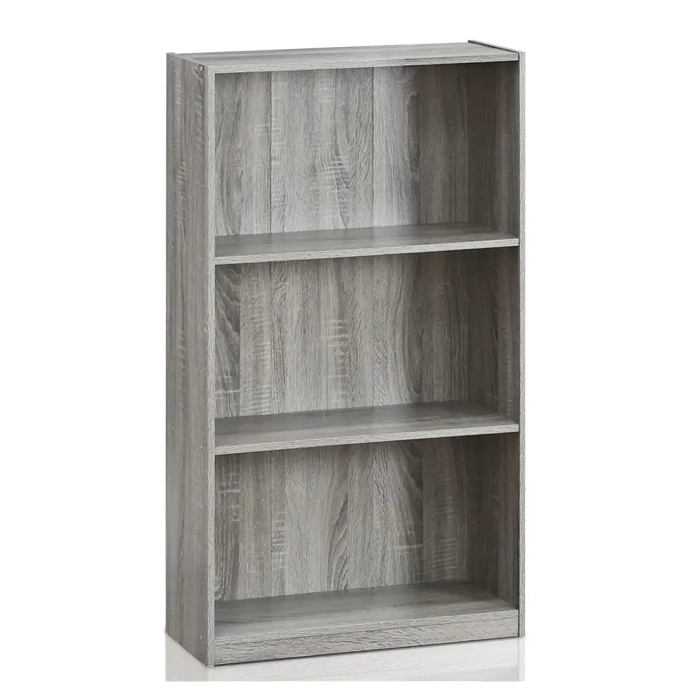 

Basic 3-Tier Bookcase Storage Shelves, French Oak Grey