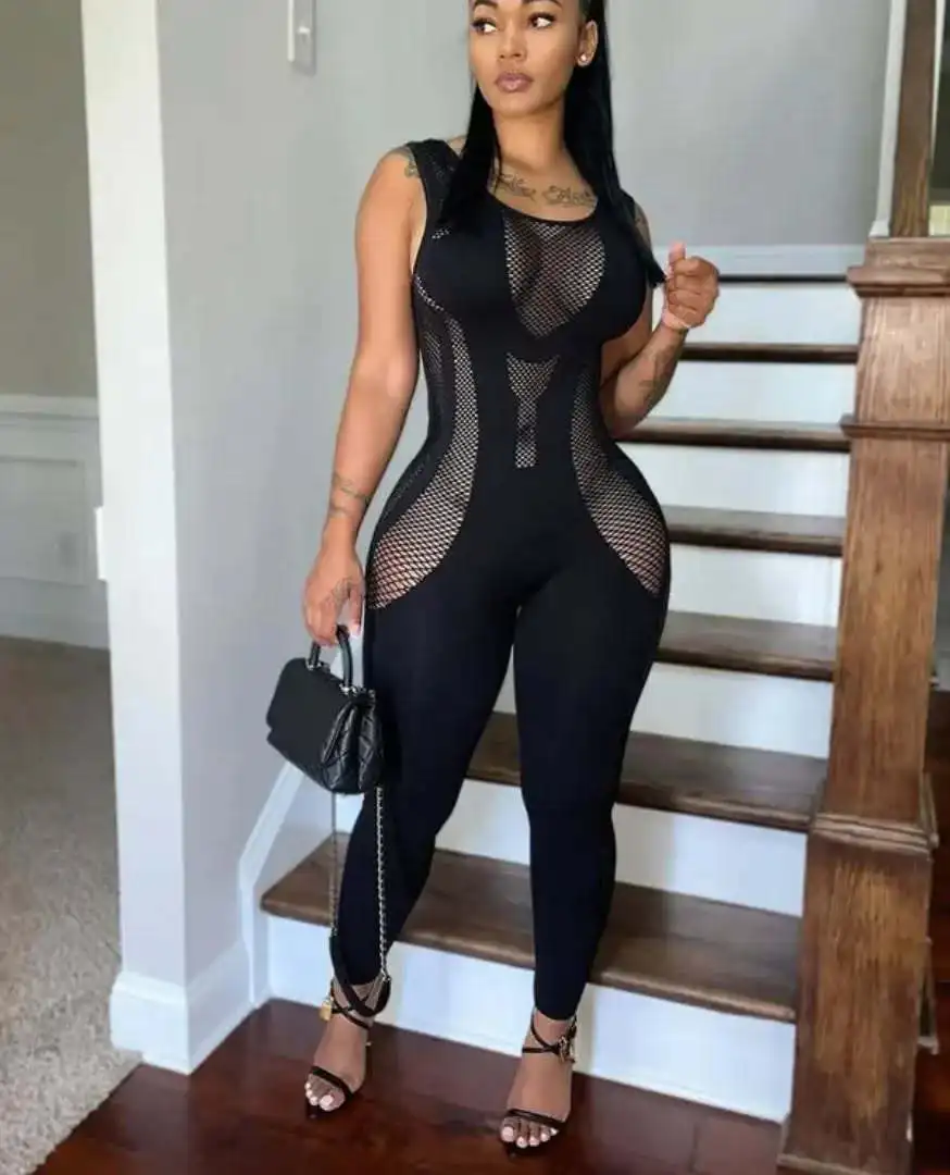 Sister Star Donna Costume intero Moda Scheletro erotico Lingerie Sexy Appeso al collo Maglia Backless Costume da bagno Nightclub Costume intero