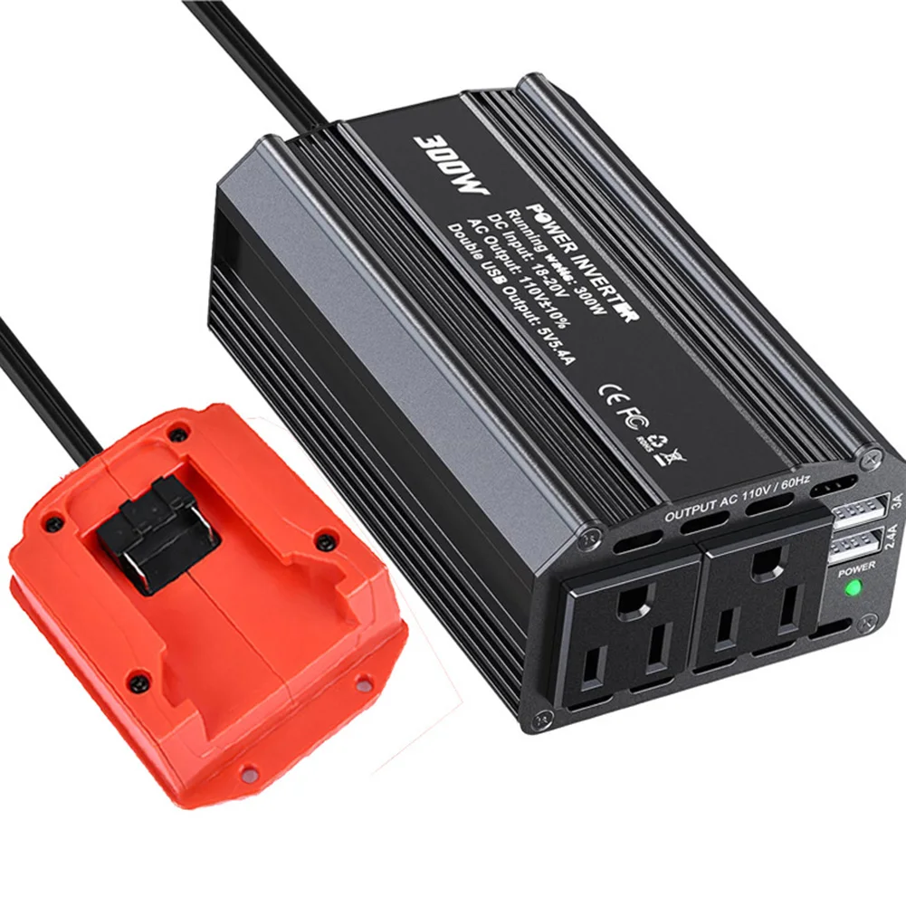 For Camping For Construction Sites As Shown 18V To 110V Inverter 110V AC Output 300W Max Output DC To AC Conversion