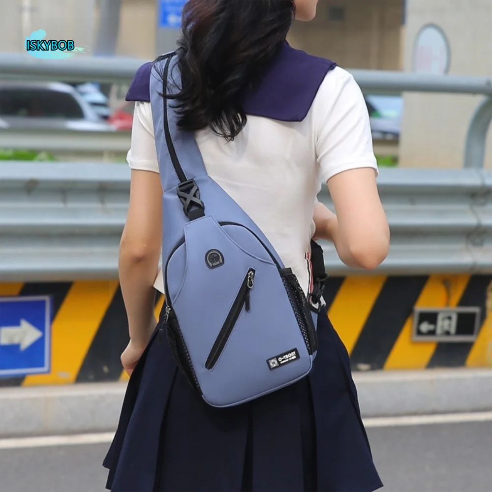 

Многофункциональная мужская нагрудная сумка, легкая однотонная сумка через плечо с сумкой для телефона, спортивный рюкзак для студентов