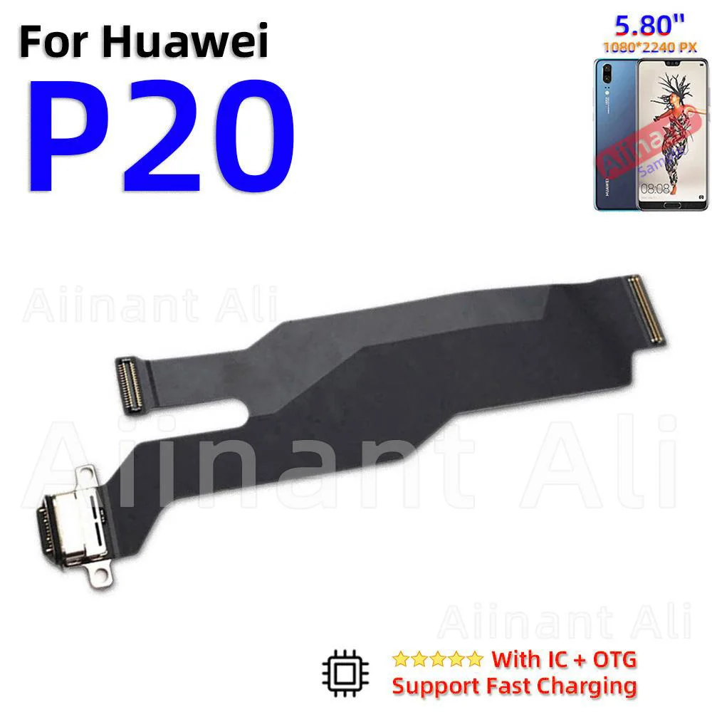 AiinAnt USB Fast Charger Dock Connector Charging Mic Board Flex Cable For Huawei P20 P30 Lite Plus Pro 2017 2018 Phone Parts