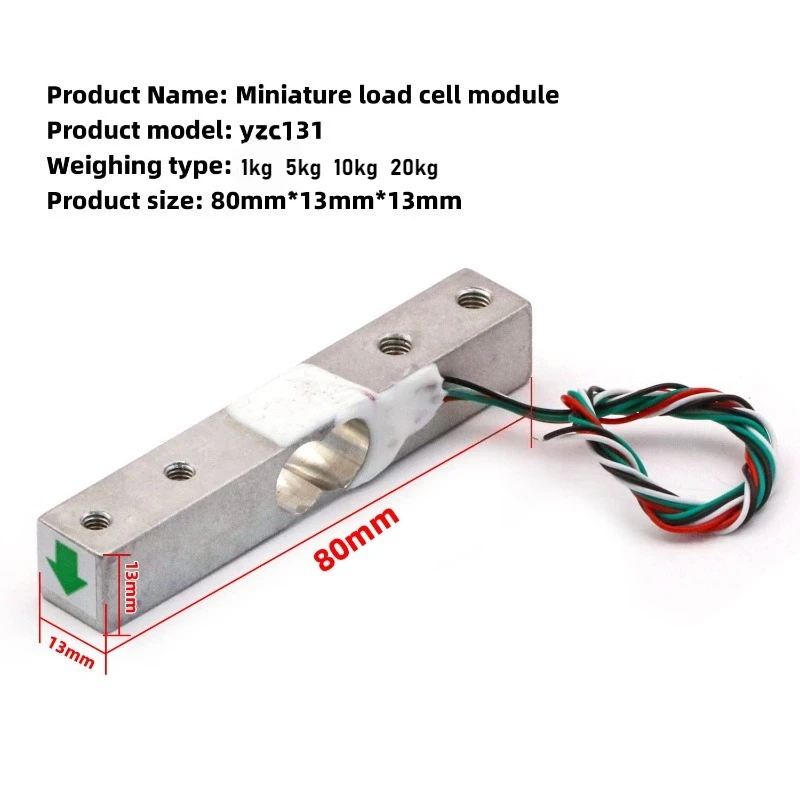 2Sets Load Cell Weight Sensor Module 1/5/10/20kg with HX711 AD Weighing Module for Arduino DIY Portable Electronic Kitchen Scale