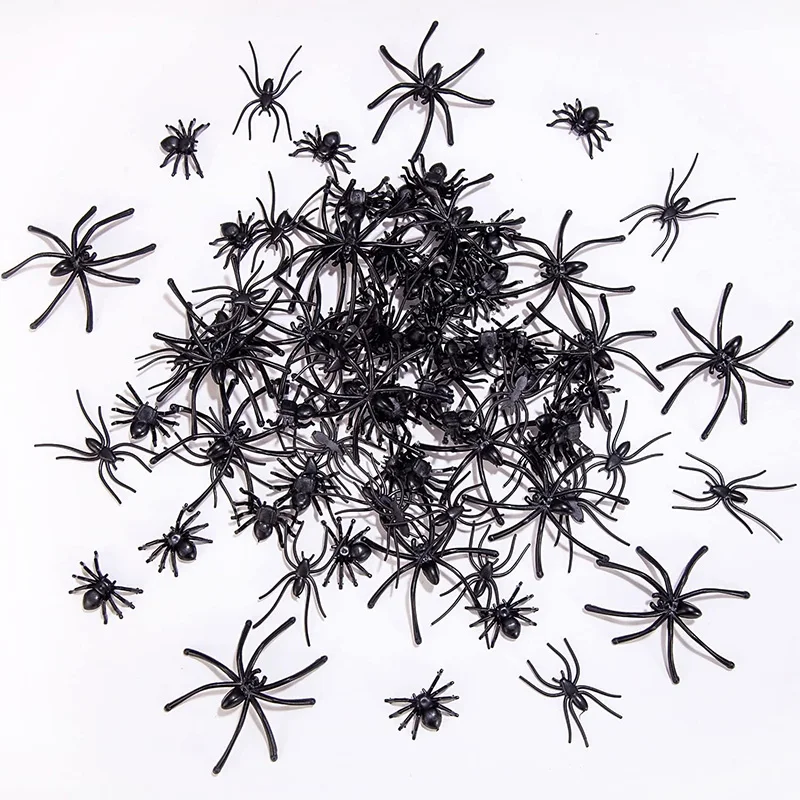 

4.5x5cm 20/40Pcs Artificial Plastic Spiders Mini spider Black Fake Spiders Halloween Prank Props for Halloween DIY Party Decor