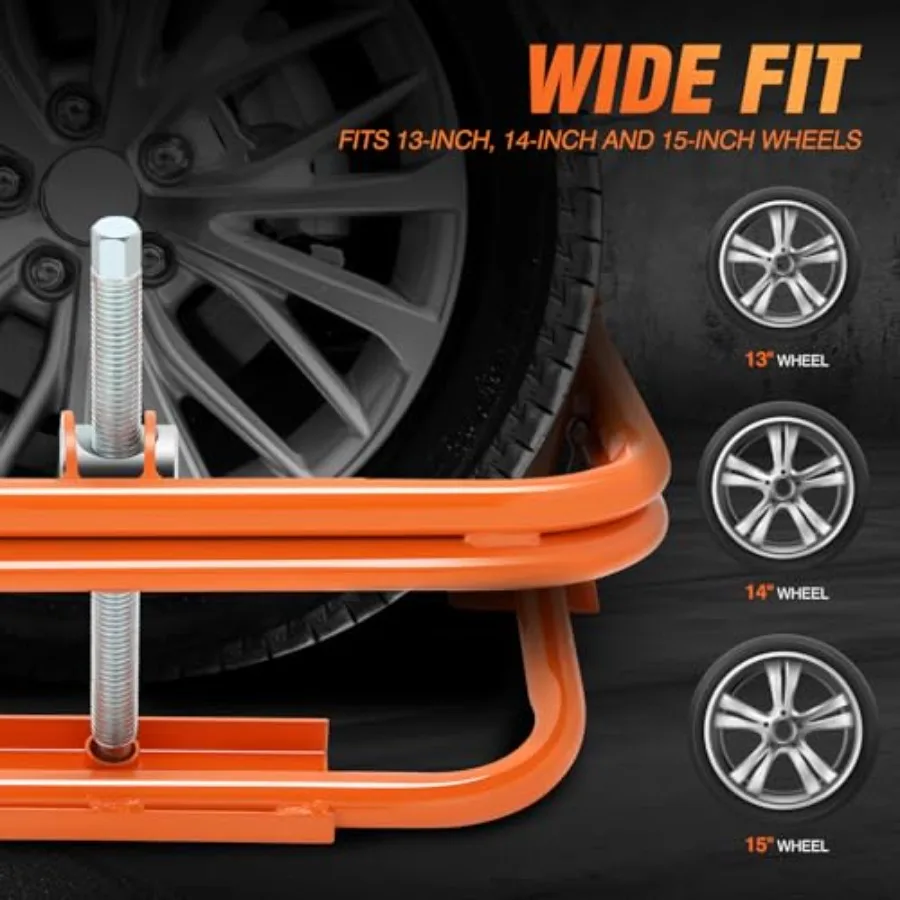 Light Trailer RV Tire Leveler for RV, Trailer, Truck, Camper Leveling; Orange Rubber; Supports up to 551.1 lbs; Fits 13, 14, 15 view 6