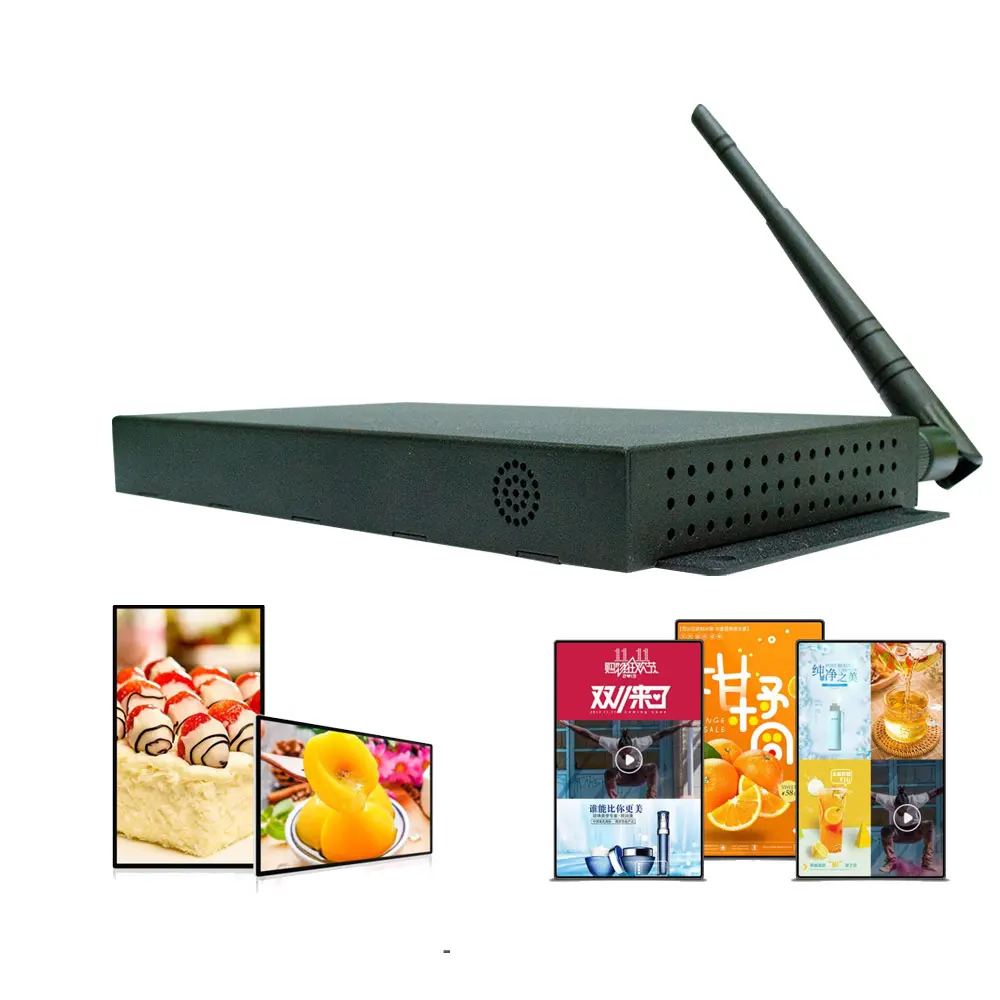 RK3399 Core จริง 4K UHD ติดผนัง Android OS ซูเปอร์มาร์เก็ตโฆษณา Media ร้อนเครื่องเล่นวิดีโอสําหรับ Lcd เครื่องเล่นโฆษณา