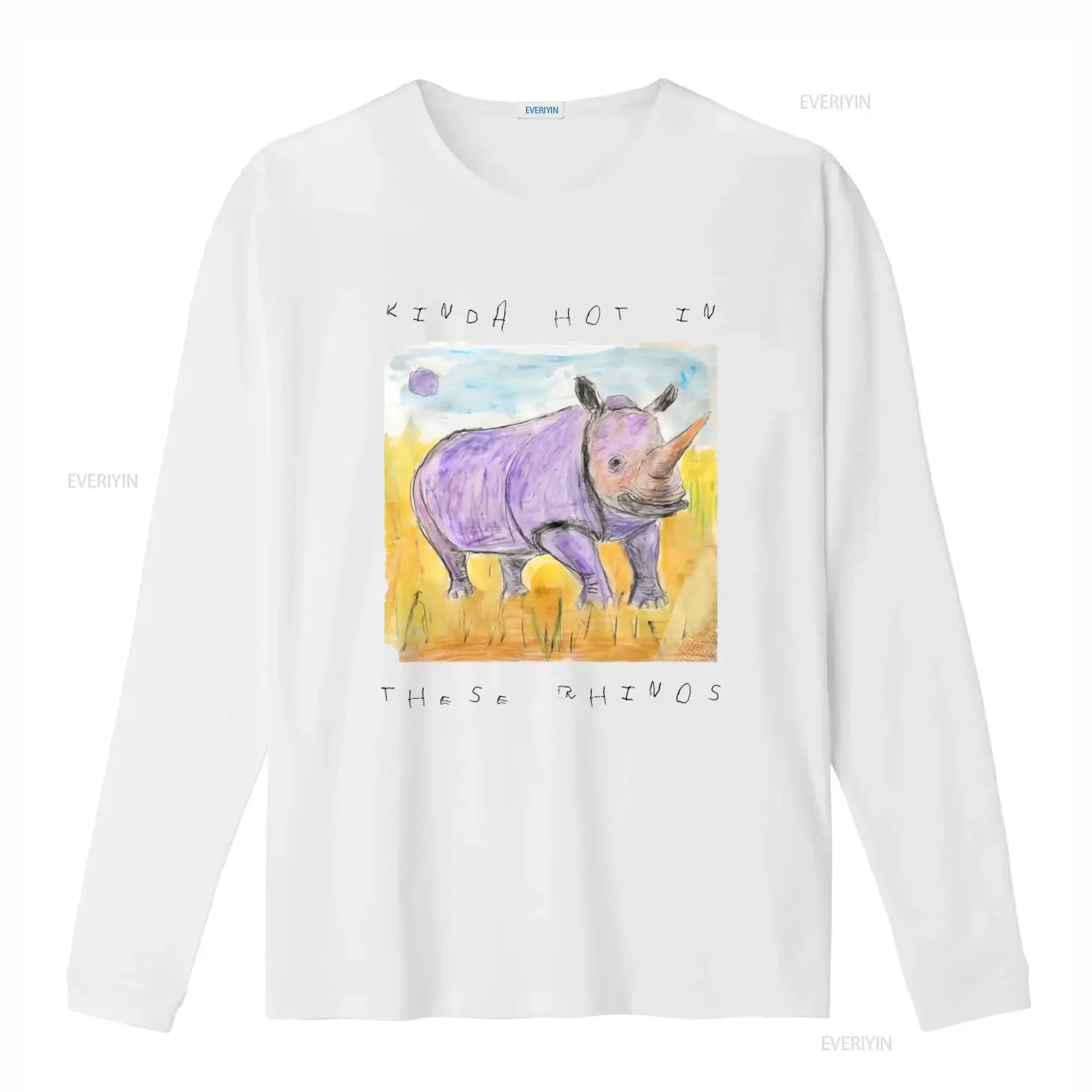 Cool Kinda Hot In These Rhinos Print T Shirt for Summer Fashion vintage Washed streetwear Comfortable Slightly Versatile Unisex