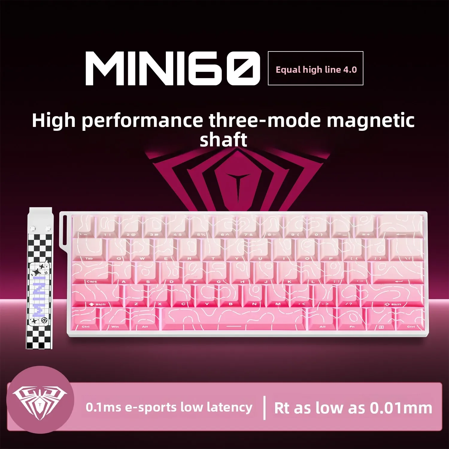 AULA MINI 60HE PRO 8000hz لوحة مفاتيح ميكانيكية بعمود مغناطيسي لاسلكي مفاتيح قابلة للتبديل السريع وضع توفير الطاقة لوحة مفاتيح الألعاب #2