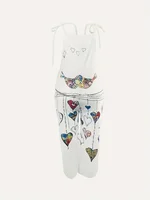 Plus Size 1XL-5XL Women's Fashion Elegant Floral Print Sleeveless Jumpsuit Ladies Casual V-Neck Lace-Up Spring/Summer Outfit - Image 3