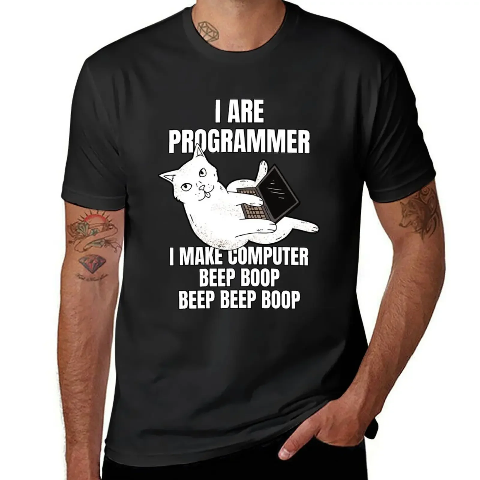 

I Are Programmer Computer Cat Beep Boop I Funny IT T-Shirt quick drying oversize t-shirts man mens big and tall t shirts