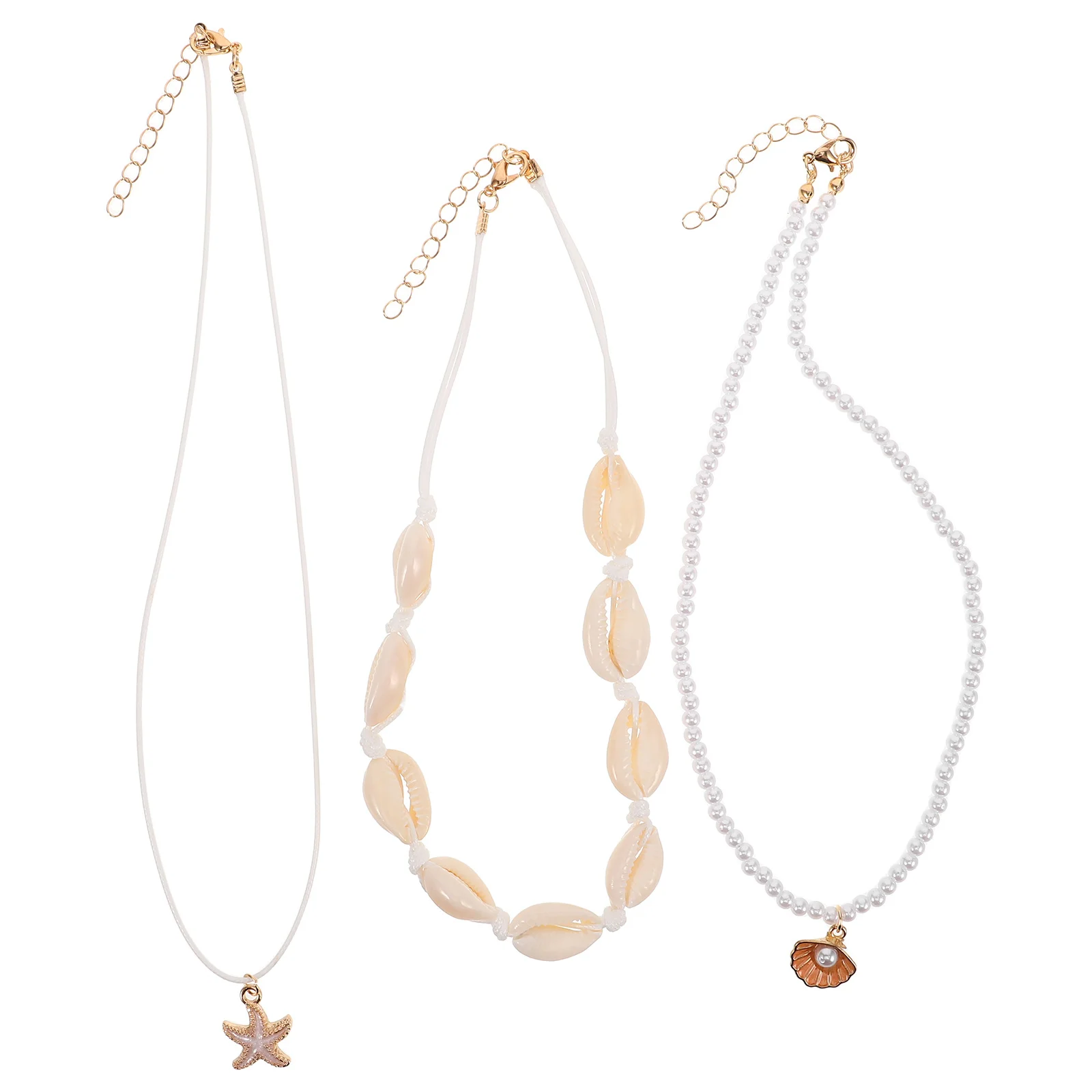 

1Set Hawaiian Shell Necklace Beaded Short Clavicle Choker Natural Conch Pendant Summer Beach Jewelry Statement Necklace