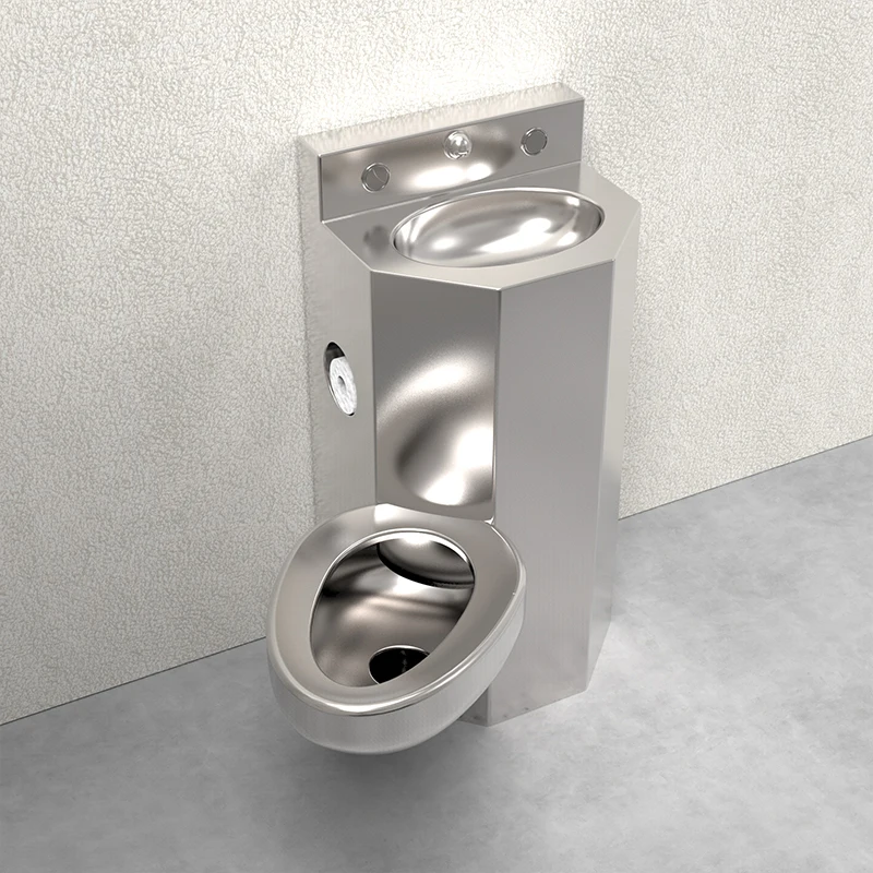 

Custom vandal resistant stainless steel sink toilet modern design bathroom trap