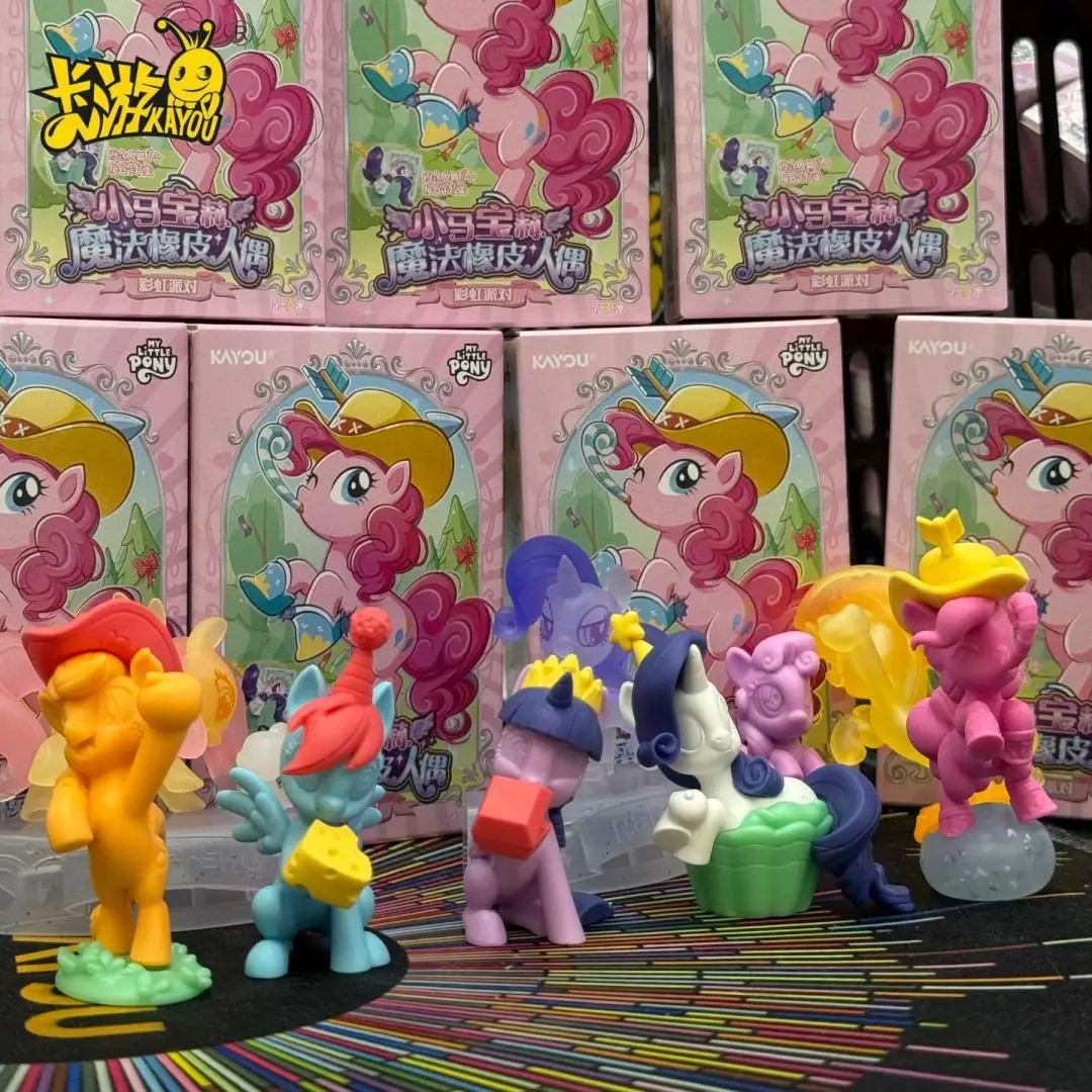 

Genuine Kayou My Little Pony Vol.3 Magic Eraser Rainbow Party Figure Hidden Shining Xp Card Pinkie Pie Fluttershy Blind Box