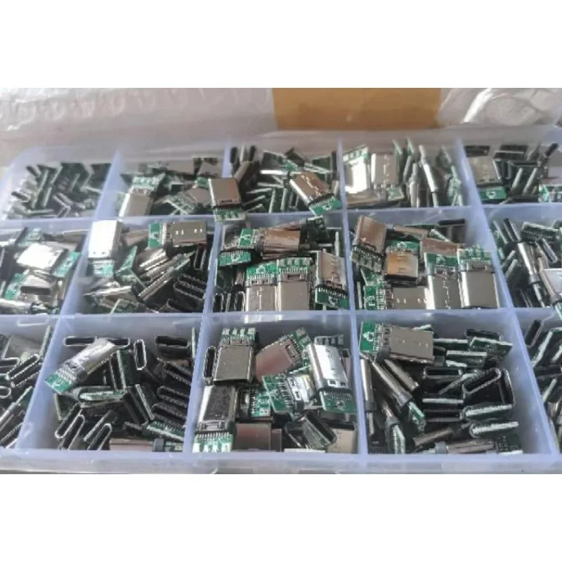 100pcs/lot  Male USB 3.1 TYPE-C Male Splint 8P Plug with PCB Board Wire Type Interface Plug