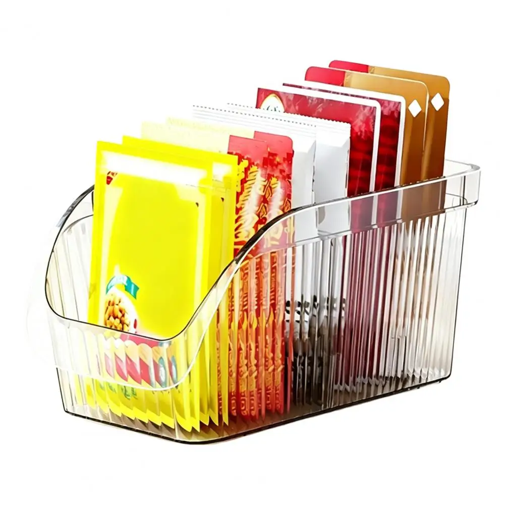 

Kitchen Seasoning Organizer Vertical Storage Container for Spice Packets Sauces Stackable for Pantry Cabinet Counter